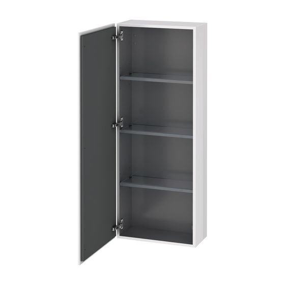 Duravit L-Cube Halbhochschrank Echtholzfurnier 243x500x1320mm Eiche Marmoriert Matt, 1 Tür R, 3 Glas-FB mit Alutr. Grifflos