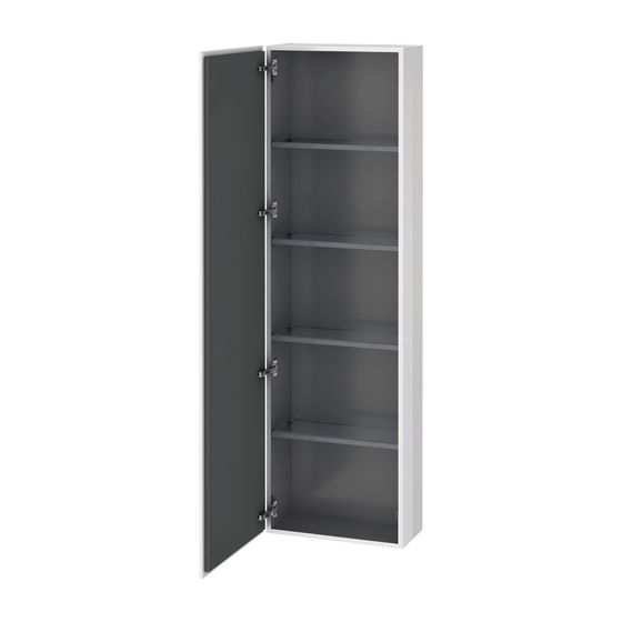 Duravit L-Cube Hochschrank Dekor 243x500x1760mm, Eiche Marmoriert Matt, 1 Tür L Grifflos 4 Glasfachböden, 50mm