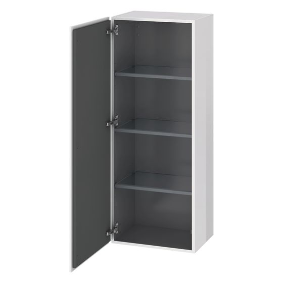 Duravit L-Cube Halbhochschrank Echtholzfurnier 363x500x1320mm Eiche Marmoriert Matt, 1 Tür L, 3 Glas-FB mit Alutr. Grifflos