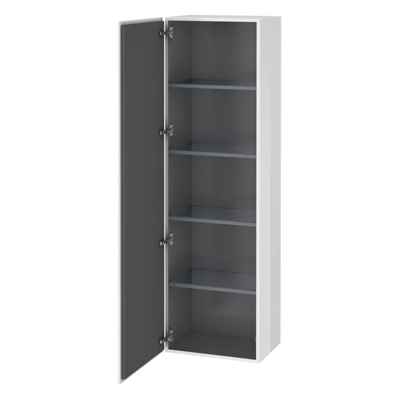 Duravit L-Cube Hochschrank Echtholzfurnier 363x500x1760mm Eiche Marmoriert Matt, 1 Tür R Grifflos 4 Glasfachböden, 50mm
