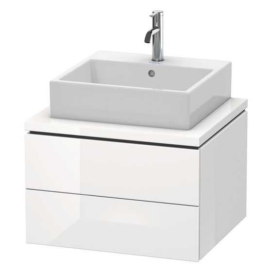 Duravit L-Cube Konsolenwaschtischunterbau wandh. 547x620x400mm ohne KSP Weiß Hochglanz Dekor, Grifflos, 2 SK