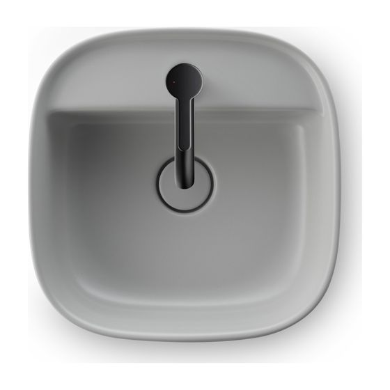 Duravit Zencha Aufsatzbecken 420mm, Grau Seidenmatt, WonderGliss, DuraCeram, Quadratisch, mit HLB ohne Überlauf