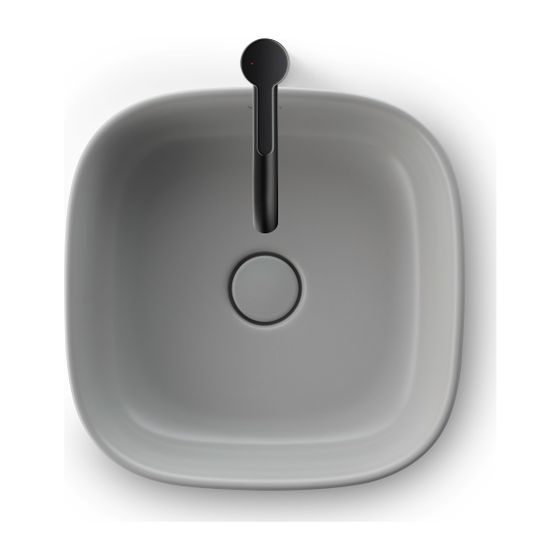 Duravit Zencha Aufsatzbecken 420mm, Grau Seidenmatt, DuraCeram, Quadratisch, ohne Überlauf und HLB