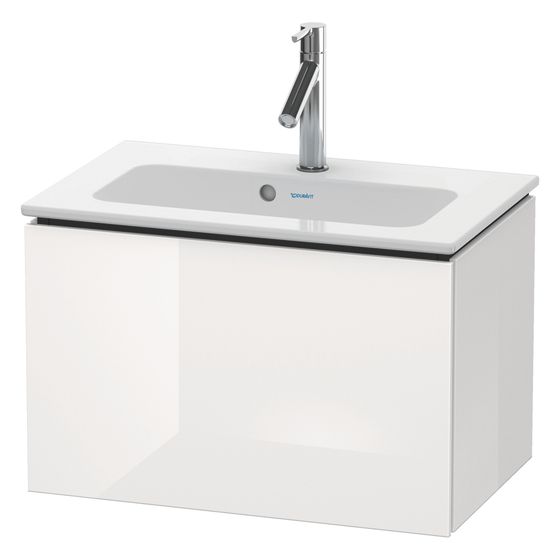 Duravit L-Cube Waschtischunterbau wandh. 391x620x400mm Compact Eiche Marmoriert Matt, Grifflos, 1 Auszug