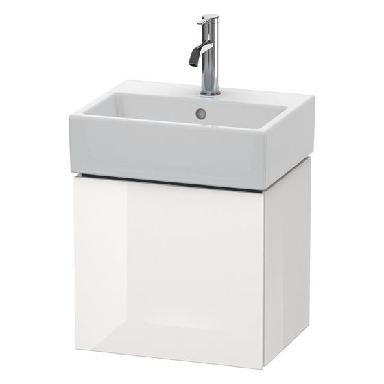 Duravit L-Cube Waschtischunterbau wandh. 341x434x400mm L, Eiche Marmoriert Matt, Grifflos, 1 Tür, Automatiktürscharnier
