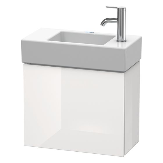 Duravit L-Cube Waschtischunterbau wandh. 240x480x400mm, R Eiche Marmoriert Matt, Grifflos, 1 Tür, Automatiktürscharnier