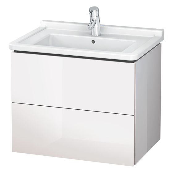 Duravit L-Cube Waschtischunterbau wandh. 469x670x558mm Eiche Marmoriert Matt, Grifflos, 2 SK