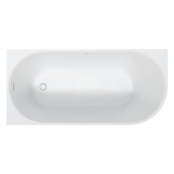 Duravit DuraSenja Badewanne 470x800x1700mm, 284l, Weiß glänzend, Oval, Ecke L, 1 Rückenschräge L Nahtlose Acrylverkl.