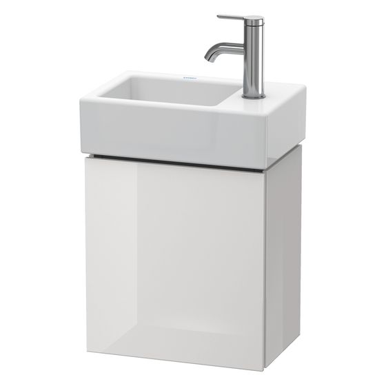 Duravit L-Cube Waschtischunterbau wandh. 241x364x400mm L, Eiche Marmoriert Matt, Grifflos, 1 Tür, Automatiktürscharnier