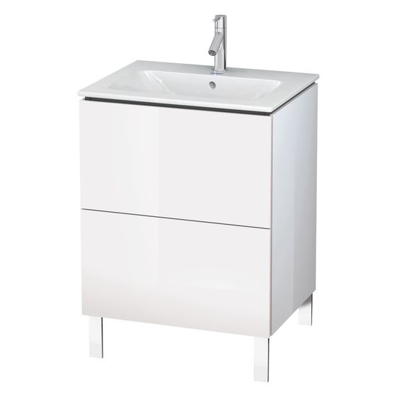 Duravit L-Cube Waschtischunterbau bodenst. 481x620x704mm Eiche Marmoriert Matt, Grifflos, 2 Auszüge, Aus./Schür.