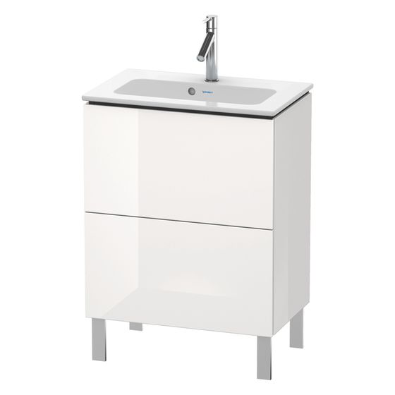 Duravit L-Cube Waschtischunterbau bodenst. 391x620x704mm Eiche Marmoriert Matt, Grifflos, 2 Auszüge, Aus./Schür.