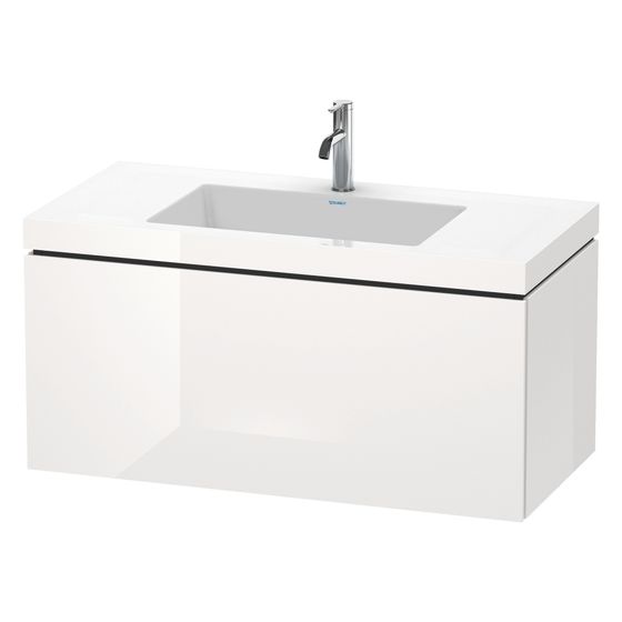 Duravit L-Cube Waschtisch-Set C-bonded wh Dekor, 480x1000x500mm, Eiche Marmoriert, 1 Auszug, Grifflos, LC6918N5555