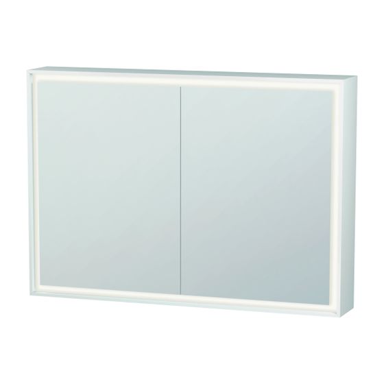 Duravit L-Cube Spiegelschrank Wandmontage 155x1000x700mm, Weiß, 2 Türen L/R, 2 Glasfachböden, 46W, Steckd. F mit WBL