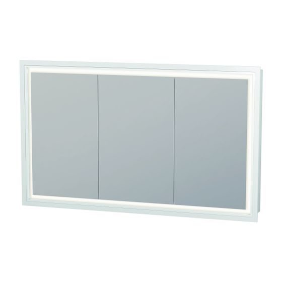 Duravit L-Cube Spiegelschrank Einbau 155x1200x700mm, Weiß, 3 Türen L, 4 Glasfachböden, 52W, Steckd. F