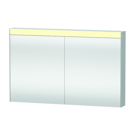 Duravit XBase Möbelwaschtisch, Waschtischunterbau, Spiegelschrank 490x1230x2000mm, 2 Schubkastensten, Weiß Hochglanz, 1230mm