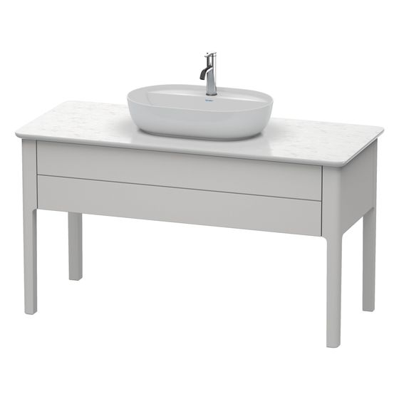 Duravit Luv Konsolenwaschtischunterbau bodenstehend 570x1338x743mm ohne KSP Nordic Weiß Seidenmatt, Grifflos, 1 Auszug