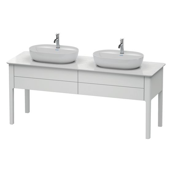 Duravit Luv Konsolenwaschtischunterbau bodenstehend 570x1733x743mm ohne KSP Nordic Weiß Seidenmatt, Grifflos, 2 Auszüge