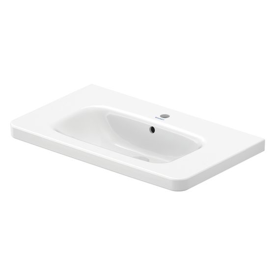 Duravit DuraStyle Waschtisch 480x800x170mm, WonderGliss, Weiß Hochglanz, Rechteckig, 1 Waschplatz/HL mittig, mit Überlauf