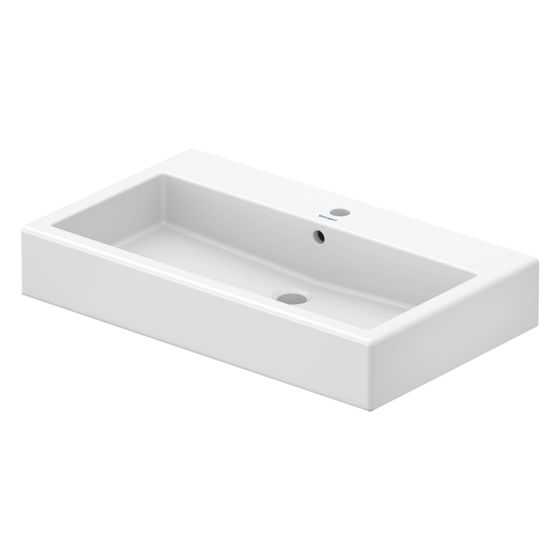 Duravit Vero Waschtisch 470x800x175mm wandhäng., Weiß Hochglanz, Rechteckig, WonderGliss, 1 WP mittig, 1 HL mittig, mit ÜL