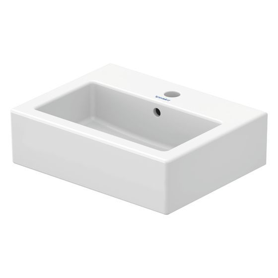 Duravit Vero Handwaschbecken 350x450x160mm, Weiß Hochglanz, Rechteckig,1 Waschplatz/HL mittig, mit Überlauf