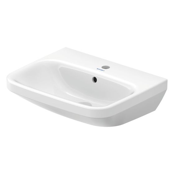 Duravit DuraStyle Waschtisch 440x550x170mm wandh. Weiß Hochglanz, Rechteckig, WonderGliss, 1 WP mittig, 1 HL mittig, mit ÜL