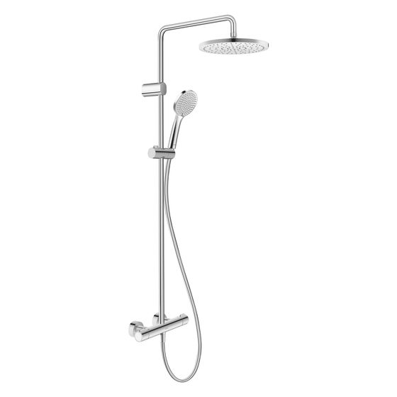 Duravit Shower Systems Duschsystem Chrom HG, Thermostat, Kopfbrause 250mm, 14,5l/min Handbrause, 18,5l/min Kopfbrause