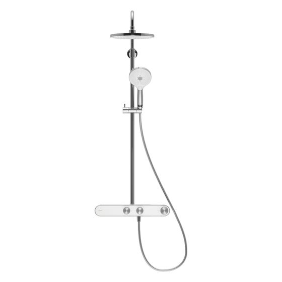 Duravit Shower Systems Duschsystem Chrom, Thermostat, Kopfbrause 230mm, 10,5l/min Handbrause, 14l/min Kopfbrause, 940mm