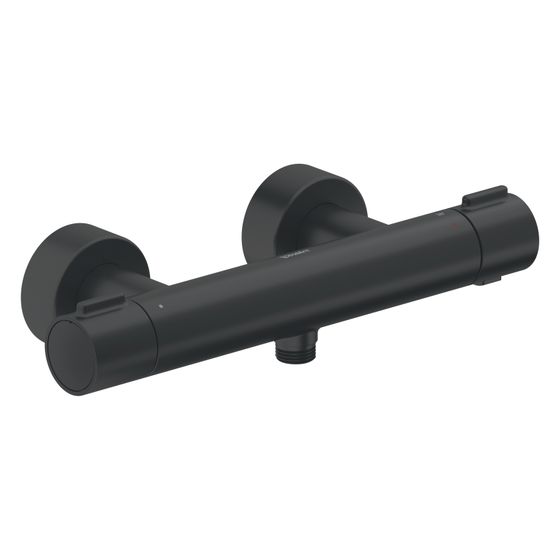 Duravit Thermostatarmaturen Brausethermostat Aufputz, Mattschwarz, S-Anschlüsse, 1/2