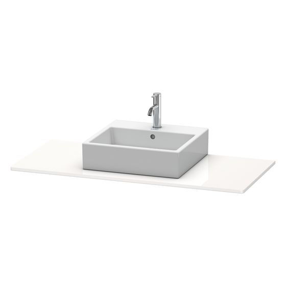 Duravit XSquare Konsole 550x1200x16mm, Mattweiß, ohne Konsolenträger, 1 Ausschnitt/Waschplatz