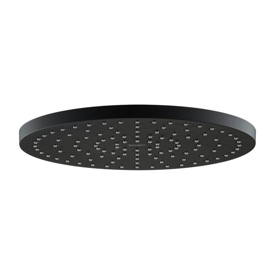 Duravit Kopfbrause, Mattschwarz, Kunststoff, MinusFlow, Rund, d. Kopfbrause 250mm, 9l/min, Rain, Decken-/Wandmontage