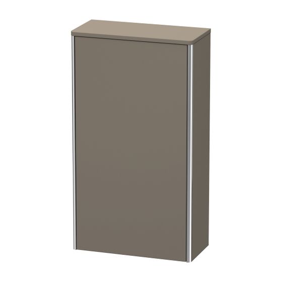 Duravit XSquare Halbhochschrank Dekor 236x500x896mm Flanell Grau SDM, 1 Tür L, 2 Glas-FB mit Alutr. Grifflos, Tip-on