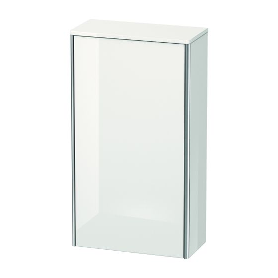 Duravit XSquare Halbhochschrank wandh.Dekor 236x500x896mm Weiß Hochglanz, 1 Tür R, 2 Glas-FB mit Alutr, XS1303R8585