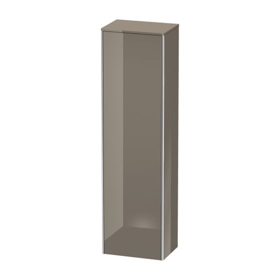 Duravit XSquare Hochschrank Lack 356x500x1776mm Flanell Grau HG, 1 Tür R, Grifflos, 4 Glasfachböden mit Aluträgersystem, 20mm