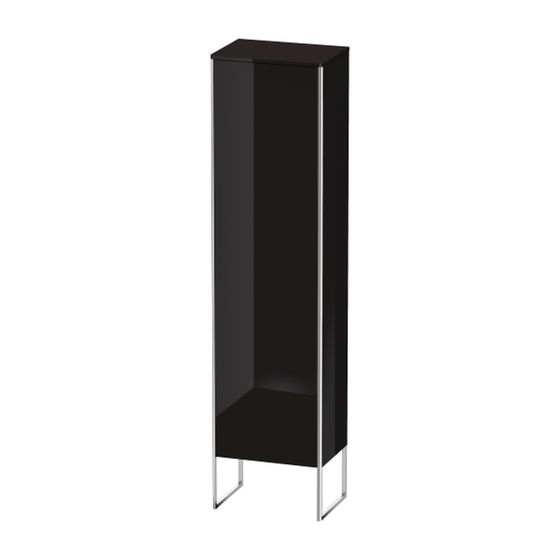 Duravit XSquare Hochschrank Dekor 356x500x2016mm Schwarz HG, 1 Tür L, Grifflos, 4 Glasfachböden mit Aluträgersystem, 20mm
