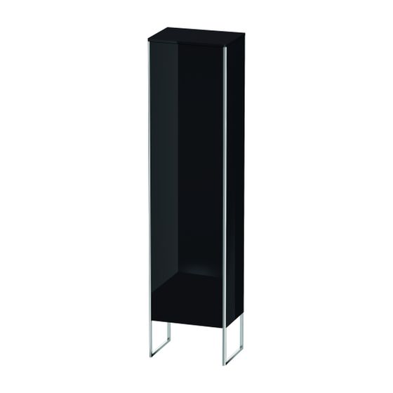 Duravit XSquare Hochschrank Dekor 356x500x2016mm Schwarz HG, 1 Tür R, Grifflos, 4 Glasfachböden mit Aluträgersystem, 20mm