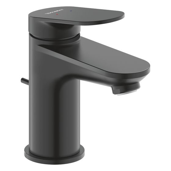 Duravit Wave Einhebel-Waschtischmischer S, Mattschwarz, 5l/min, Hebelgriff, mit Garnitur, Ausladung 95mm, Höhe 137mm