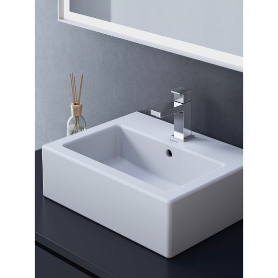 Duravit Manhattan Einhebel-Waschtischmischer S, Chrom, 4,5l/min, mit Garnitur, Hebelgriff, Ausladung 95mm, Höhe 138mm
