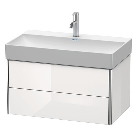 Duravit XSquare Waschtischunterbau wandh. 460x784x397mm Weiß Hochglanz, Grifflos, 2 SK, Aus./Schürze, XS416202222