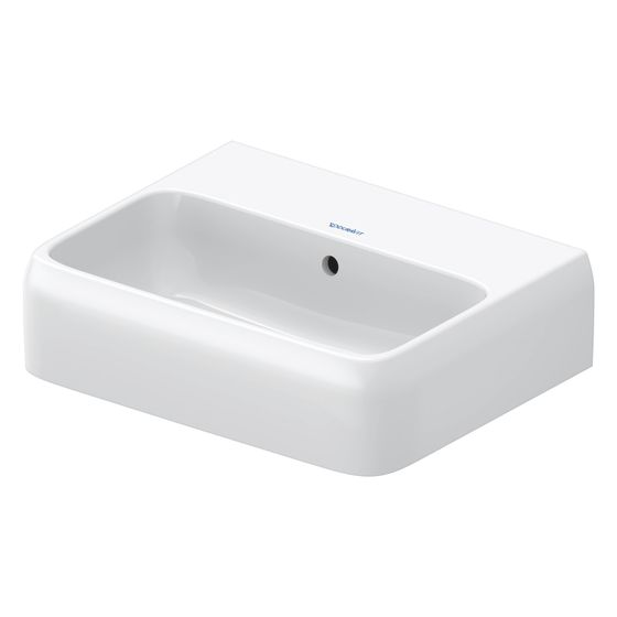 Duravit Qatego Handwaschbecken 350x450x145mm, Weiß Hochglanz, Rechteckig, 1 Waschplatz mittig, ohne HL, mit Überlauf