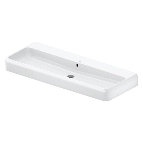 Duravit Qatego Waschtisch 470x1200x150mm wandhäng., Weiß Hochglanz, Rechteckig, DuraCeram, 1 Waschplatz mittig, mit ÜL