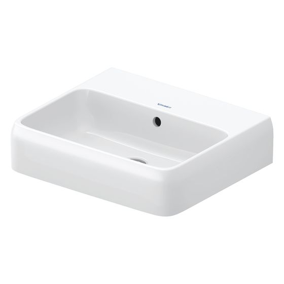 Duravit Qatego Waschtisch 420x500x150mm wandhäng., Weiß Hochglanz, Rechteckig, 1 Waschplatz mittig, mit Überlauf