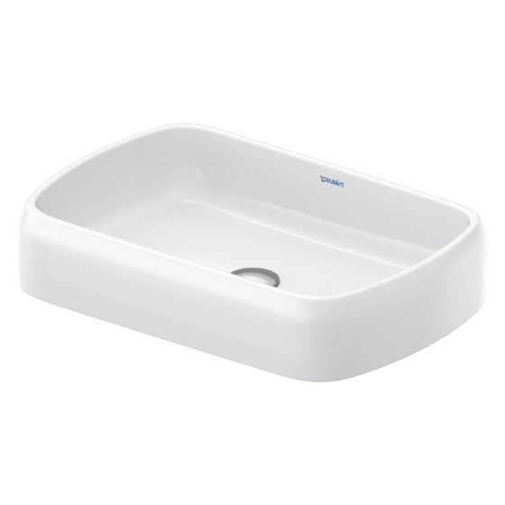 Duravit Qatego Aufsatzbecken 600mm, Weiß Hochglanz, Oval, ohne Überlauf und HLB, Geschliffen