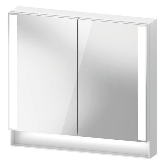 Duravit Qatego Spiegelschrank Wandmontage 155x800x750mm, Weiß, 2 Türen L/R, 2 Glasfachböden, 22W, Steckd. J o.In-Bel