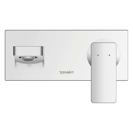 Duravit Manhattan Einhebel-Waschtischmischer, Mattschwarz, Unterputz, Ausladung 189mm, Chrom, Höhe 100mm, 5,5l/min, Hebelgriff