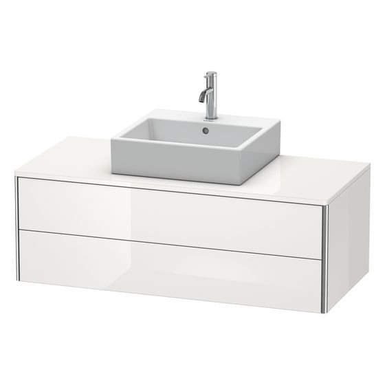 Duravit XSquare Konsolenwaschtischunterbau wandh. 548x1200x400mm Weiß SM, ohne KSP, Dekor, 2 Schubkästen, Grifflos