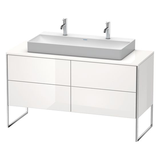 Duravit XSquare Konsolenwaschtischunterbau bodenstehend 548x1400x778mm ohne KSP Graphit Matt/ Grifflos 4 Auszüge