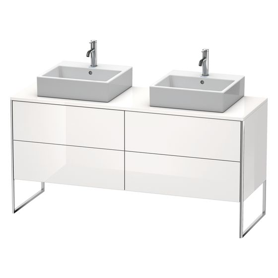 Duravit XSquare Konsolenwaschtischunterbau bodenst. 548x1600x778mm B, ohne KSP Leinen Matt, Grifflos, 4 Auszüge