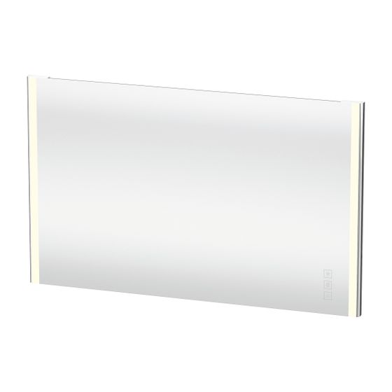 Duravit XSquare Spiegel Wandmontage 33x1300x800mm, Chrom Hochglanz, LED, 68W, Betätigung berührungslos