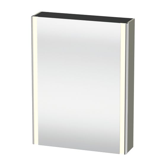Duravit XSquare Spiegelschrank Wandmontage 155x600x800mm, Steingrau SDM, 1 Tür L, 2 Glasfachböden, 1 Holzfachboden, 27W, F