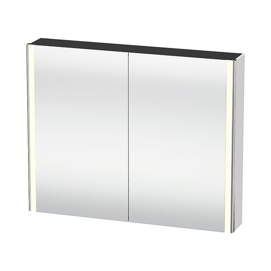 Duravit XSquare Spiegelschrank Wandmontage 155x1000x800mm, Taupe, 2 Türen L/R, 2 Glasfachböden, 1 Holzfachboden, 27W, Steckd. E
